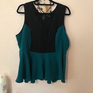 Plus size lace and teal crop top